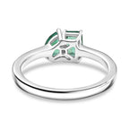 D'joy Zambian Emerald Ring in Rhodium Overlay Sterling Silver