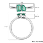 D'joy Zambian Emerald Ring in Rhodium Overlay Sterling Silver