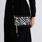Designer-Inspired Zebra Print Crossbody Bag - Zebra