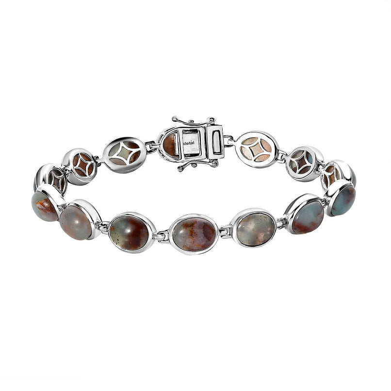 Zimbaprase Bracelet (Size - 8) in Platinum Overlay Sterling Silver 32.16 Ct, Silver Wt 18.94 Gms