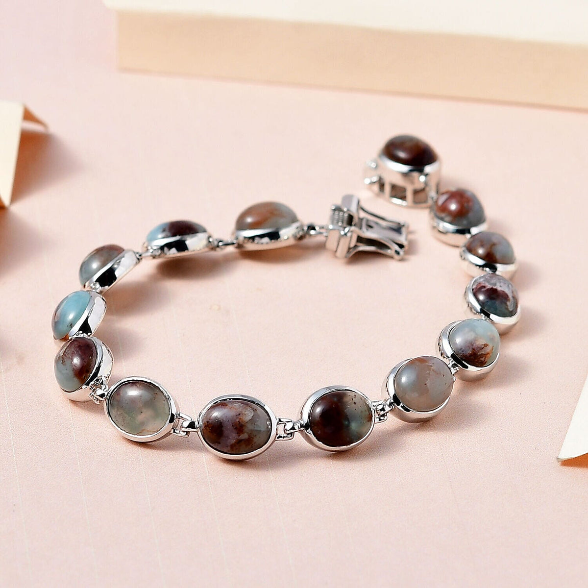Zimbaprase Bracelet (Size - 7) in Platinum Overlay Sterling Silver 27.72 Ct, Silver Wt. 16.33 Gms V32753794 2
