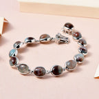 Zimbaprase Bracelet (Size - 8) in Platinum Overlay Sterling Silver 32.16 Ct, Silver Wt 18.94 Gms