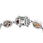 Zimbaprase Bracelet (Size - 8) in Platinum Overlay Sterling Silver 32.16 Ct, Silver Wt 18.94 Gms