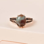 Zimbaprase and Brown Zircon Ring in 18K Vermeil Rose Gold Plated Sterling Silver 4.50 Ct