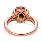 Zimbaprase and Brown Zircon Ring in 18K Vermeil Rose Gold Plated Sterling Silver 4.50 Ct