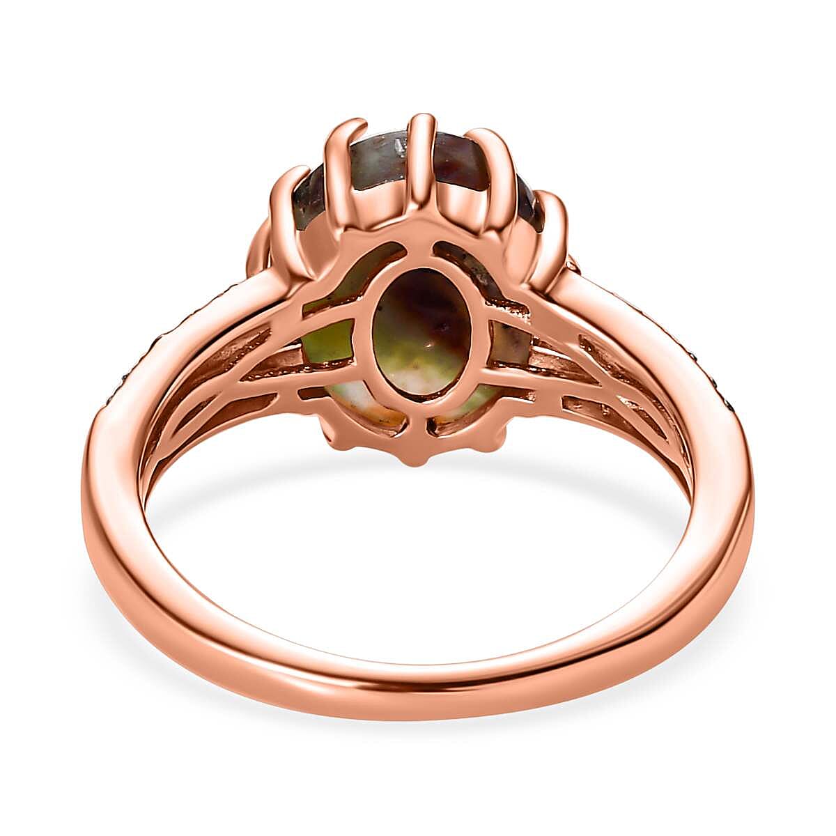 Zimbaprase and Brown Zircon Ring in 18K Vermeil Rose Gold Plated Sterling Silver 4.50 Ct 7572717 5