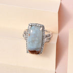 Zimbaprase and Natural Zircon Ring in Platinum Overlay Sterling Silver 13.95 Ct.