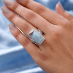Zimbaprase and Natural Zircon Ring in Platinum Overlay Sterling Silver 13.95 Ct.