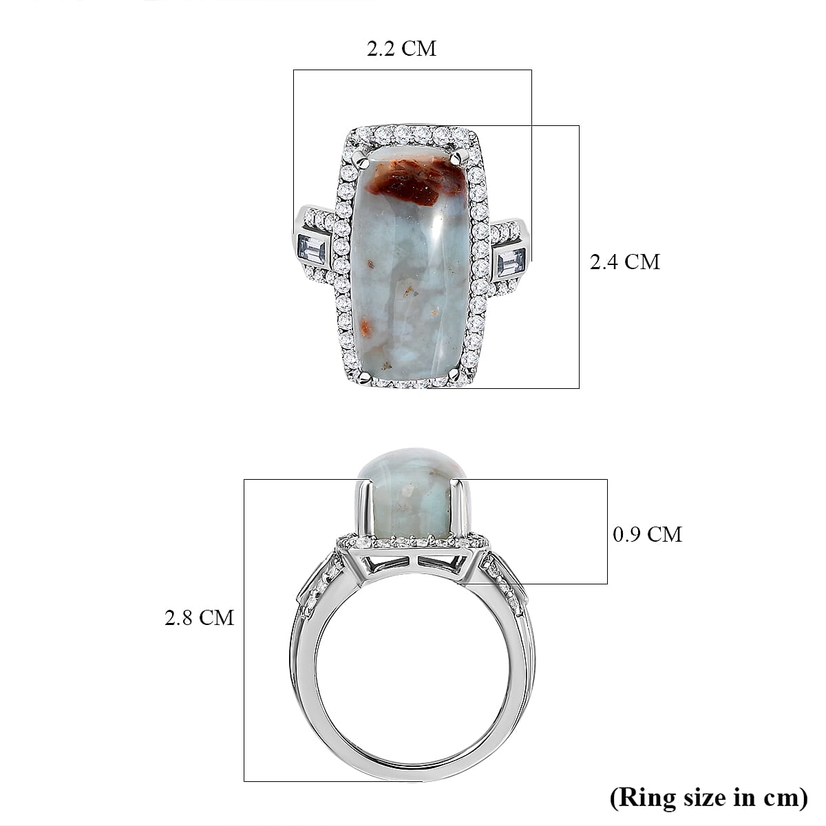 Zimbaprase, White Zircon Cluster Ring in Platinum Overlay Sterling Silver 13.95 ct. 7279199 10