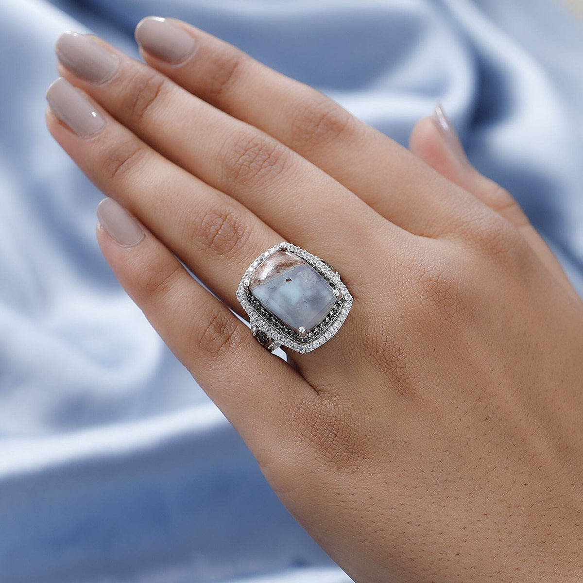 Zimbaprase and Multigemstone Ring in Platinum Overlay Sterling Silver 13.71 Ct 7276909 2