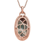 Zimbaprase and Natural Zircon Pendant with Chain (Size 20) in 18K Rose Gold Vermeil Plated Sterling Silver 12.70 Ct, Silver Wt. 6.00 GM