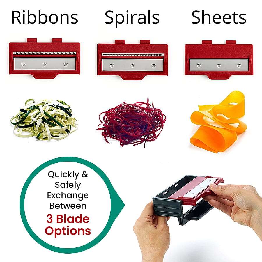 Zyliss Vegetable Pasta Maker and Spiralizer with 3 Interchangeable Blades 7126456 1