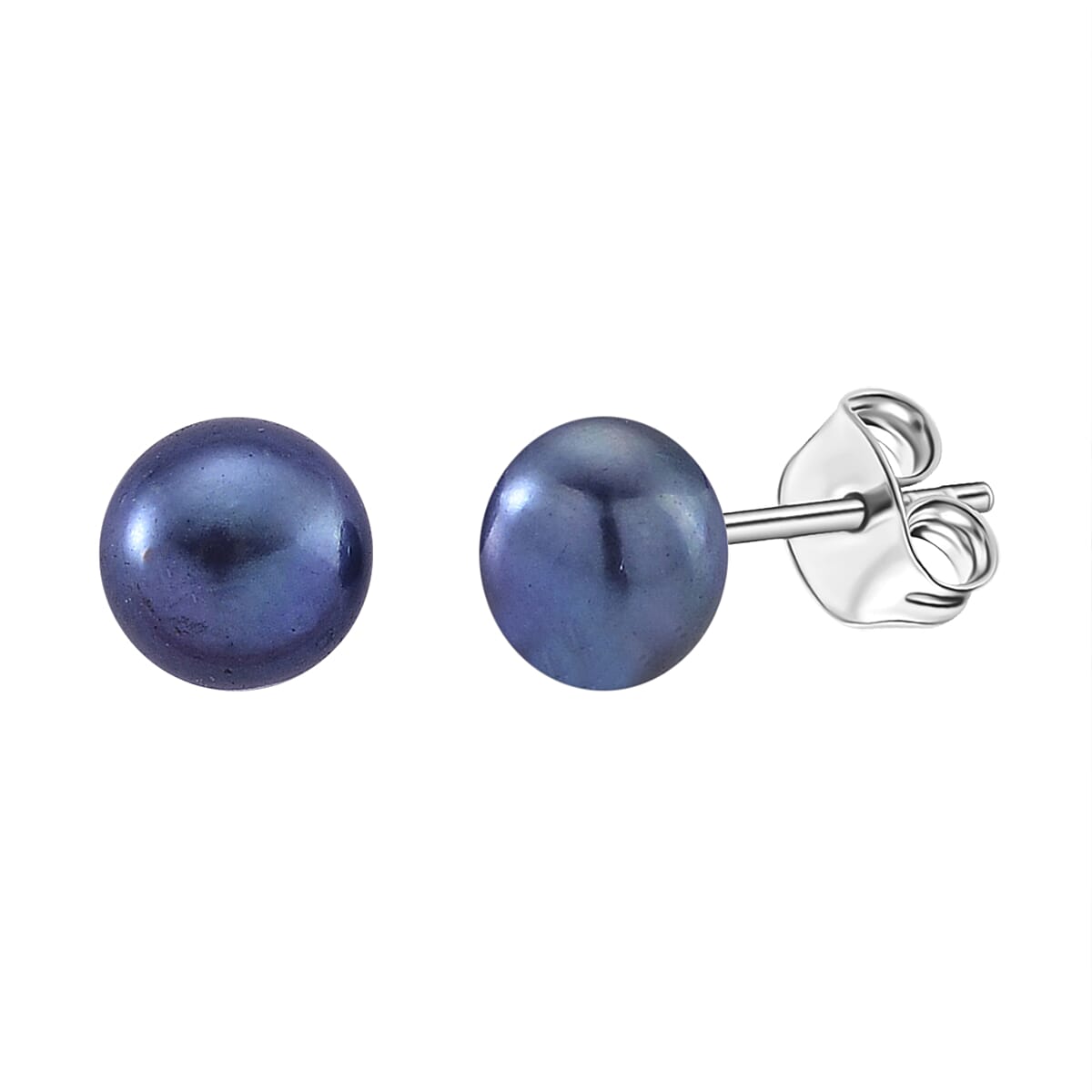 Peacock Freshwater Pearl (7-8mm) Stud Earrings with Push Backs 8319577 0