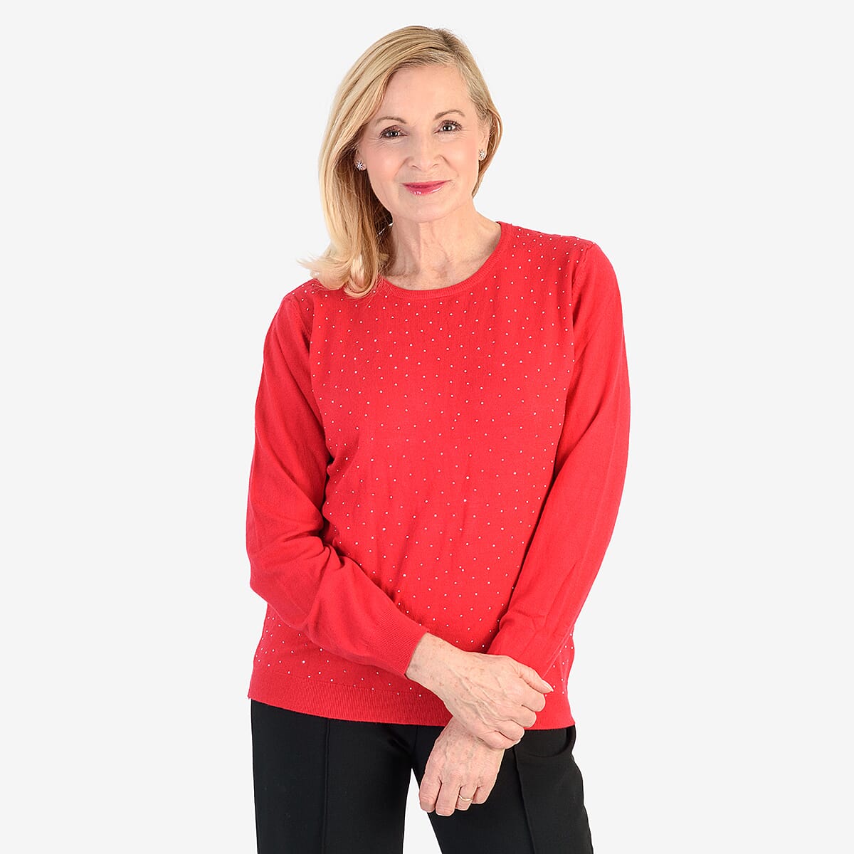 Pure And Natural Super Soft Sparkling Jumper (Size 10) - Red 8357514 0