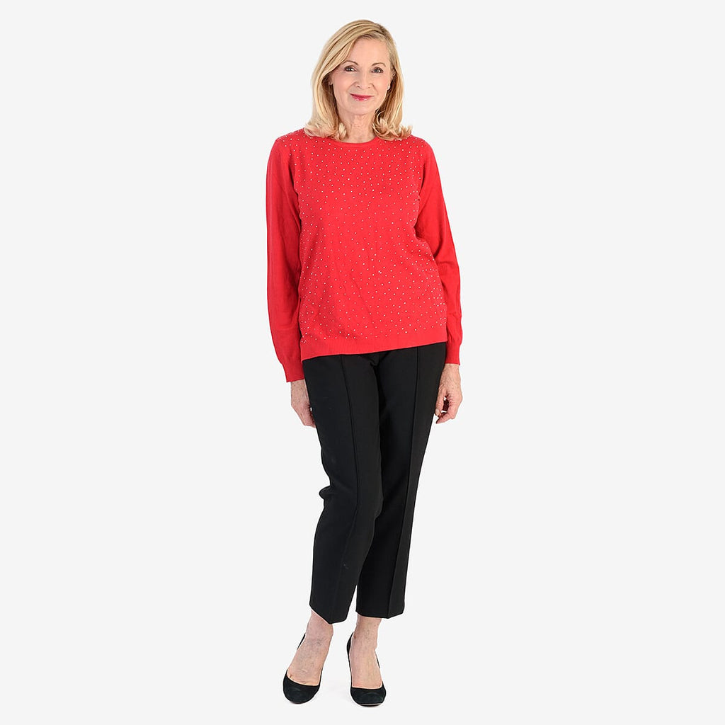 Pure And Natural Super Soft Sparkling Jumper (Size 10) - Red