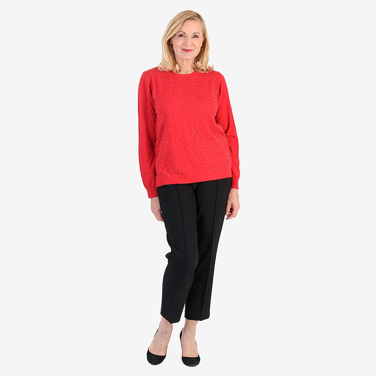 Pure And Natural Super Soft Sparkling Jumper (Size 10) - Red 8357514 1