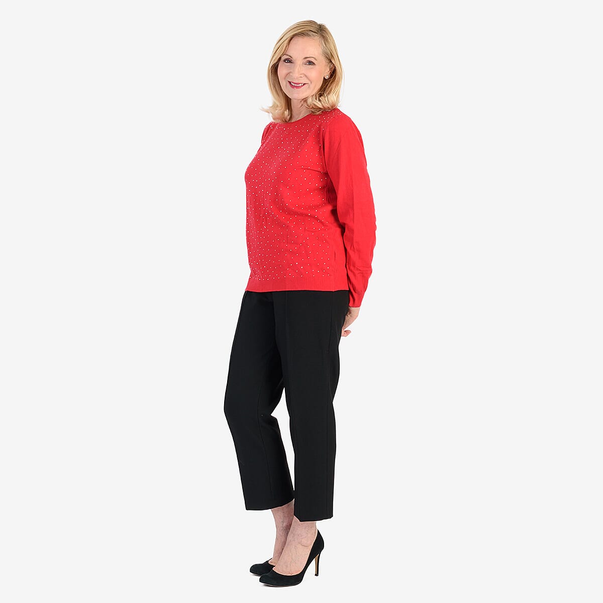 Pure And Natural Super Soft Sparkling Jumper (Size 10) - Red 8357514 2