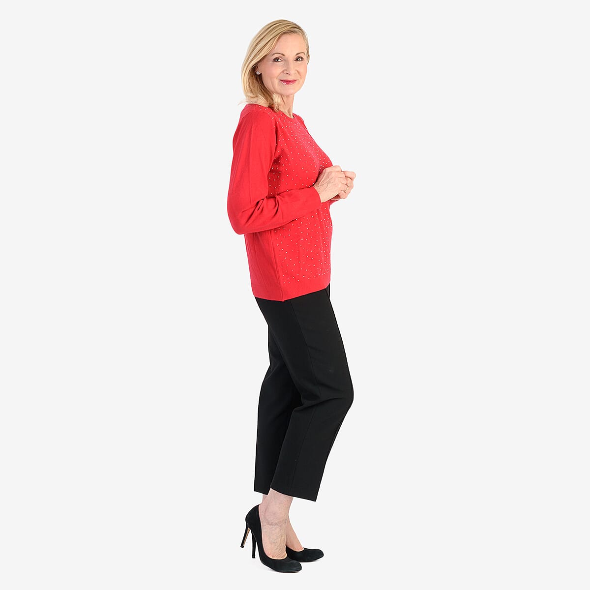Pure And Natural Super Soft Sparkling Jumper (Size 10) - Red 8357514 4