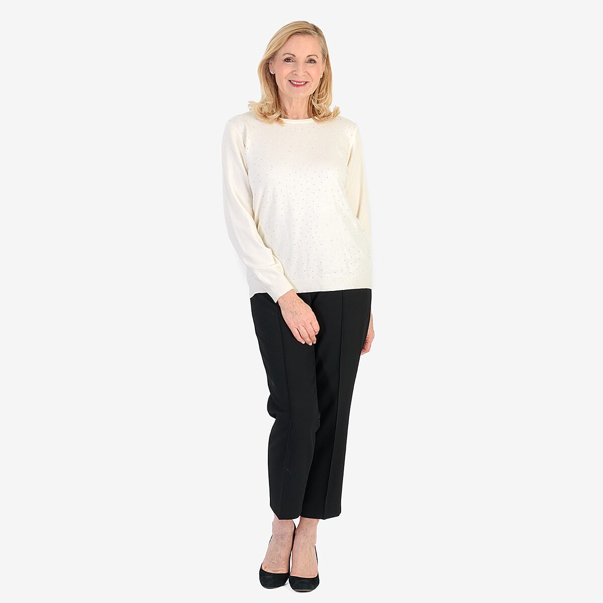 Pure And Natural Super Soft Sparkling Jumper (Size 12) - Ivory V32606424 1