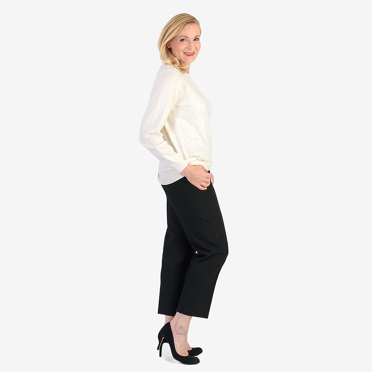 Pure And Natural Super Soft Sparkling Jumper (Size 12) - Ivory V32606424 4