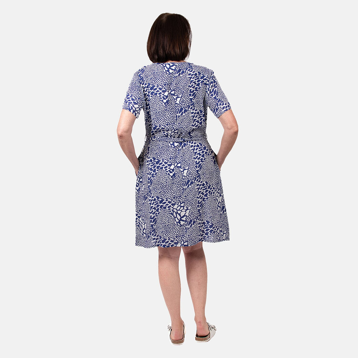 Pure and Natural 100% Viscose Woven Dress (Size M) - Blue V32521655 2