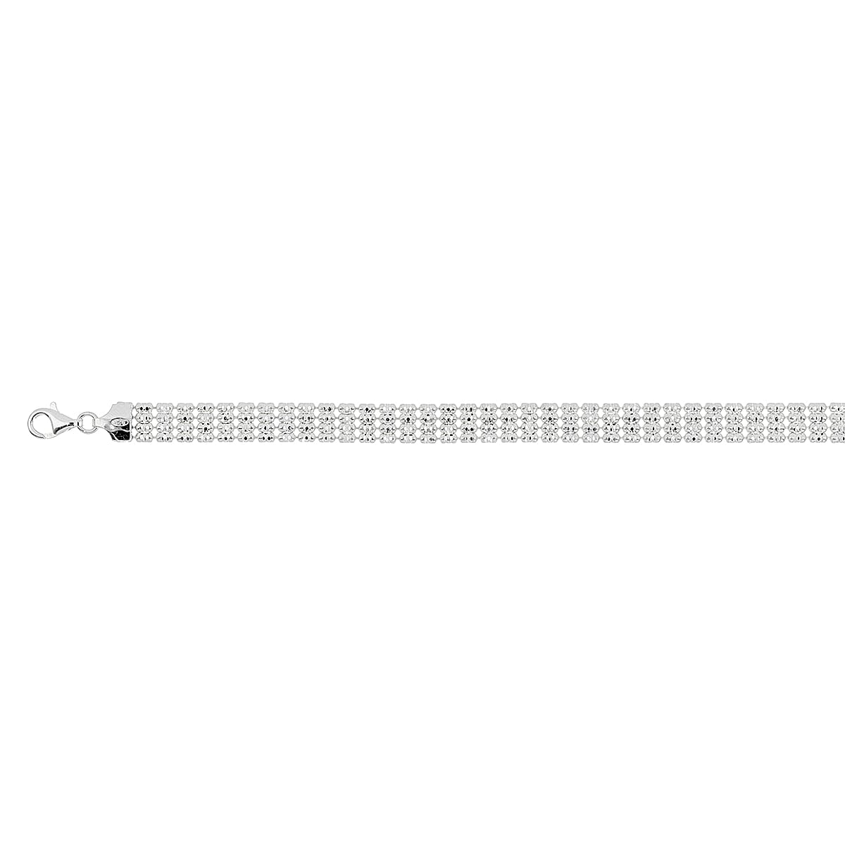Italian Mega Closeout - Rhodium Overlay Sterling Silver BRILLINTINA Necklace (Size - 20) With Lobster Clasp, Silver Wt. 28.10 Gms. 7969203 0