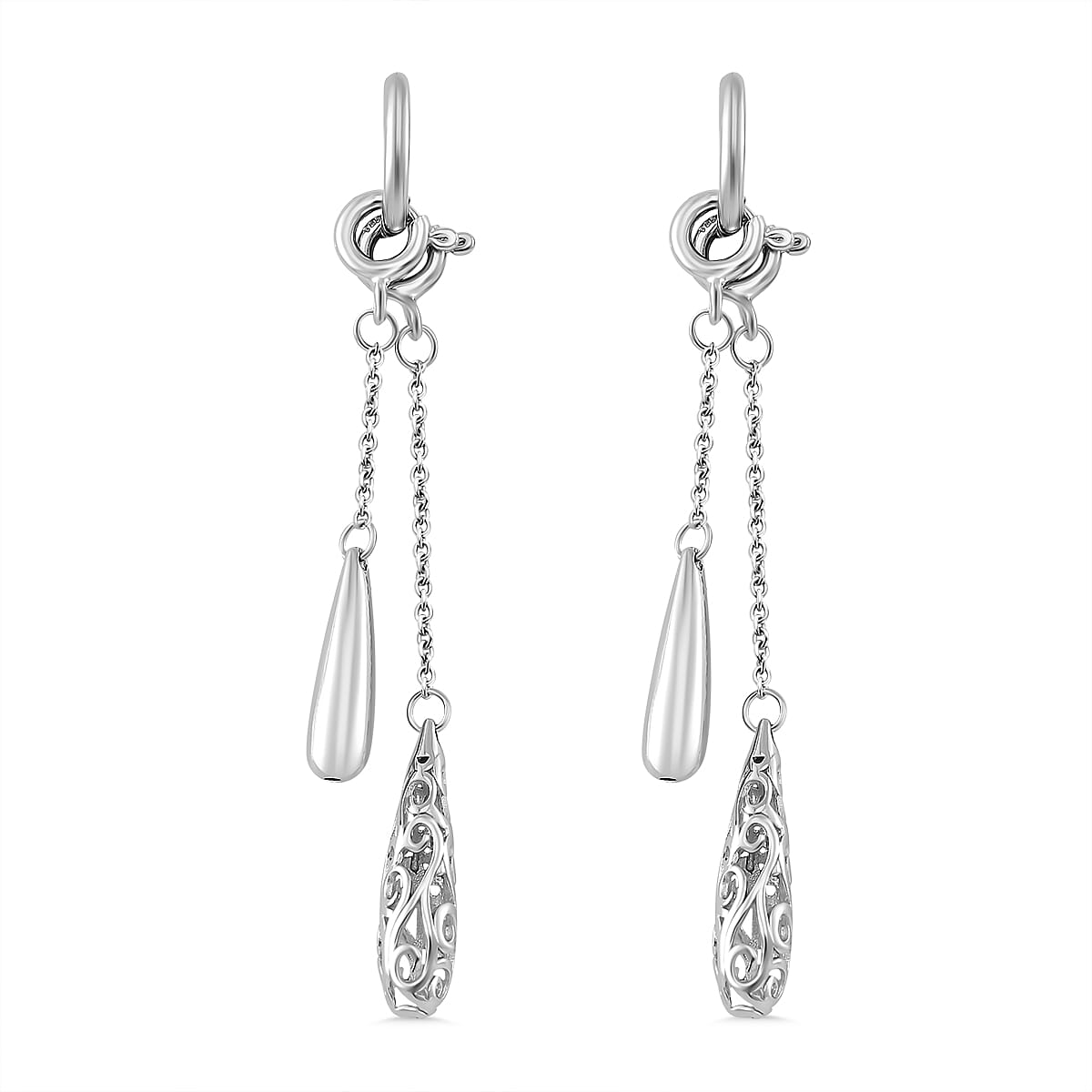 Lucy Q Rhodium Overlay Sterling Silver Hoop Earrings 7891177 0