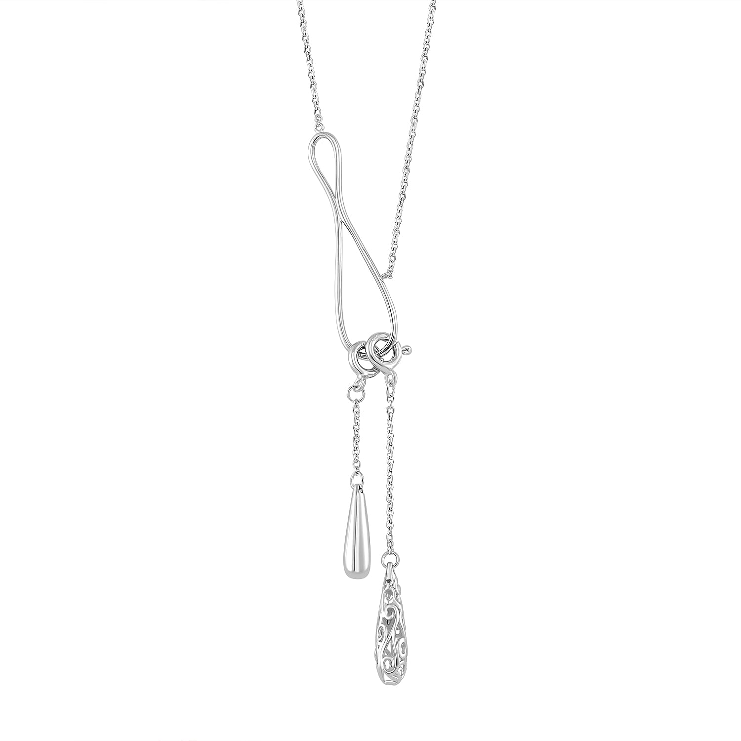 Lucy Q Rhodium Overlay Sterling Silver Infinity Necklace 7891174 0