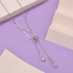 LucyQ Drip Collection - Rhodium Overlay Sterling Silver Necklace (Size - 17-3), Silver Wt. 8.00 Gms