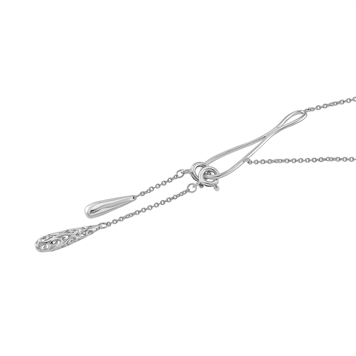 Lucy Q Rhodium Overlay Sterling Silver Infinity Necklace 7891174 3