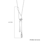 LucyQ Drip Collection - Rhodium Overlay Sterling Silver Necklace (Size - 17-3), Silver Wt. 8.00 Gms