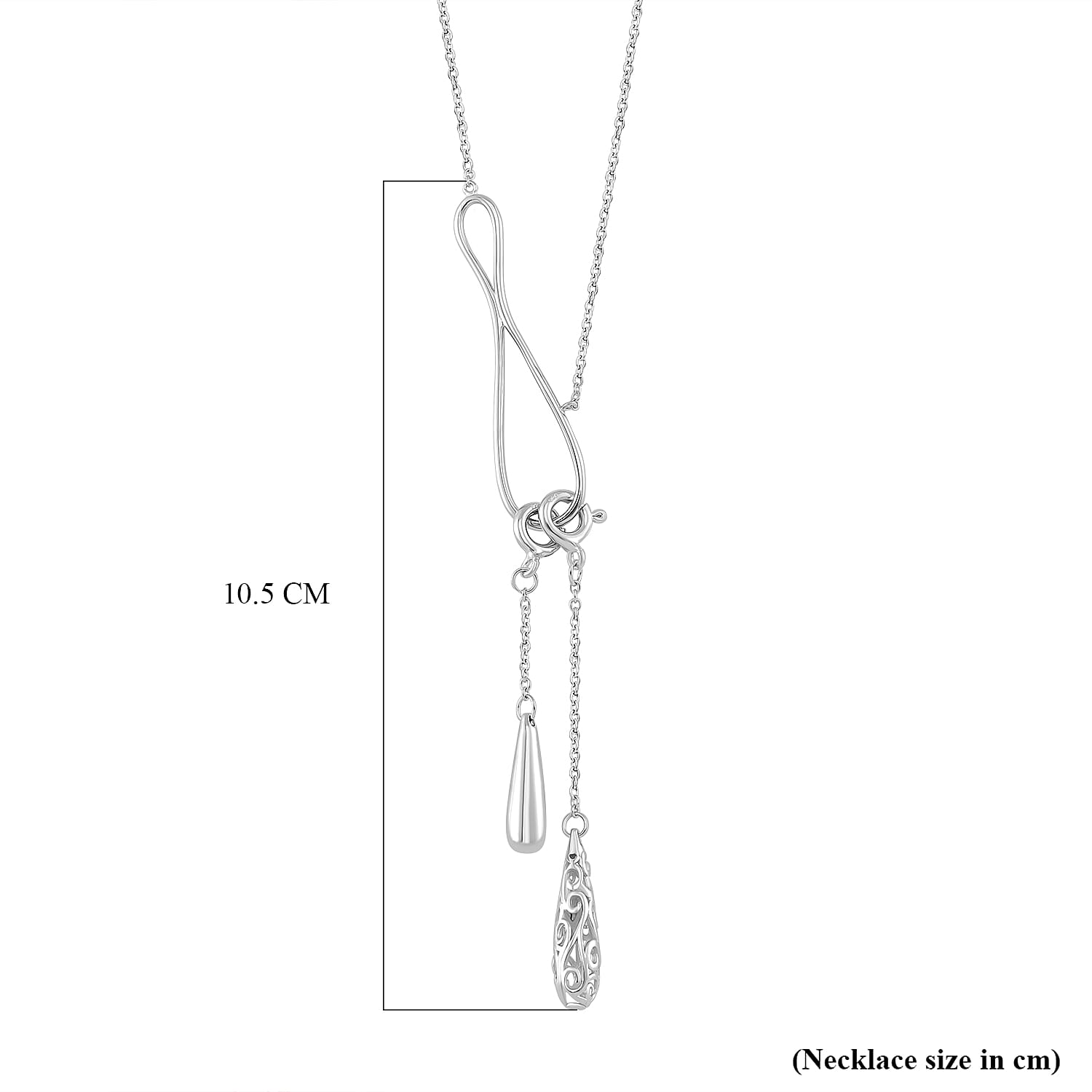 Lucy Q Rhodium Overlay Sterling Silver Infinity Necklace 7891174 5