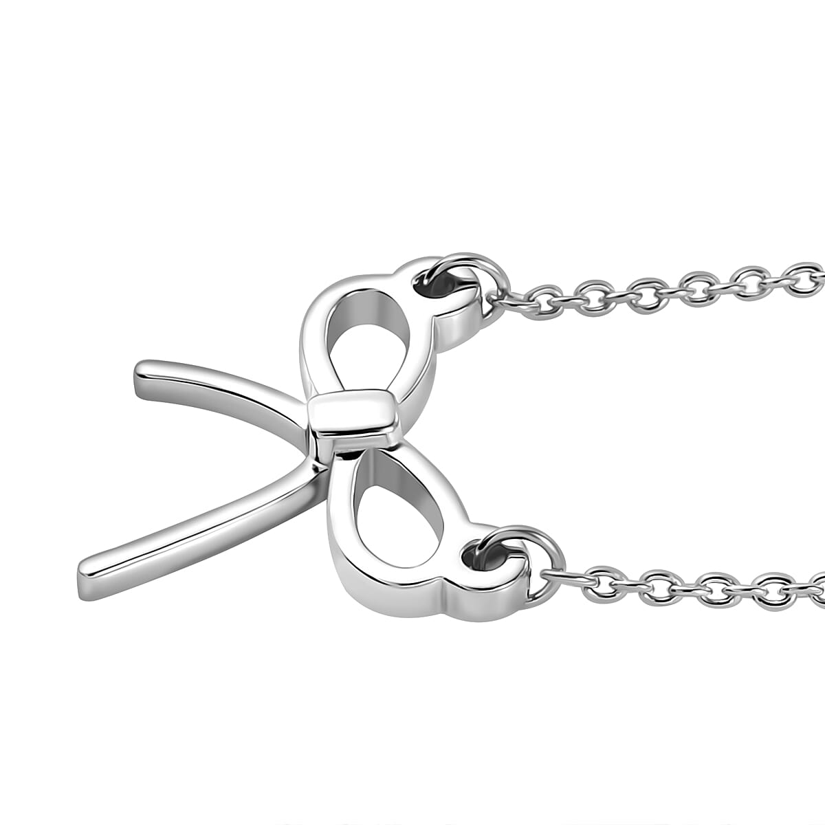 Rhodium Sterling Silver Knot Necklace (Size - 20) 7959874 3