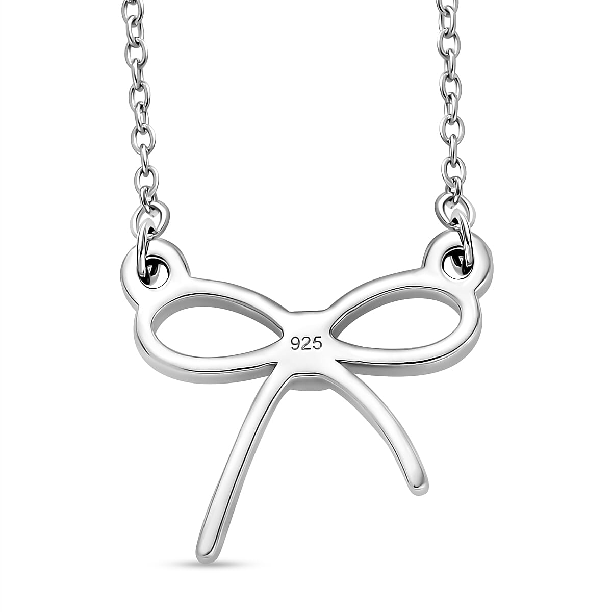 Rhodium Sterling Silver Knot Necklace (Size - 20) 7959874 4