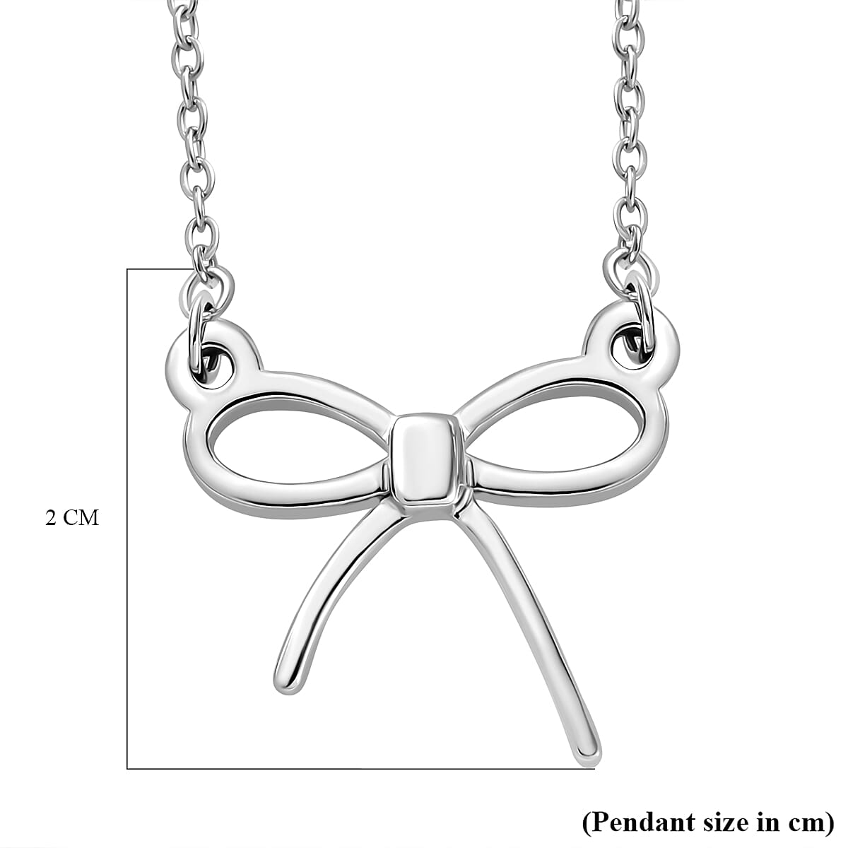 Rhodium Sterling Silver Knot Necklace (Size - 20) 7959874 5