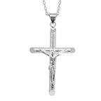 Sterling Silver Cross Pendant With Chain Spring Ring Clasp