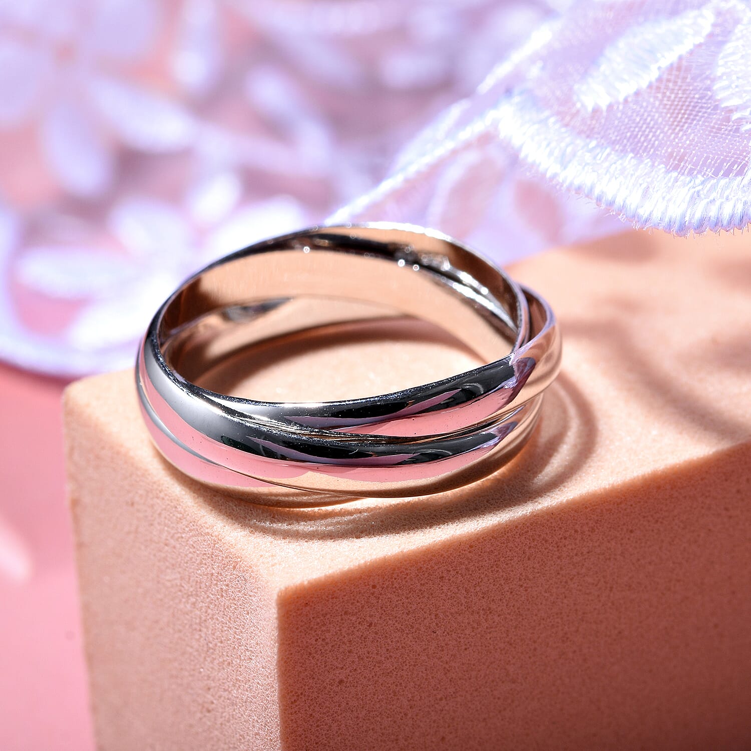 Rhodium Overlay Sterling Silver Triple Band Ring 7843930 1