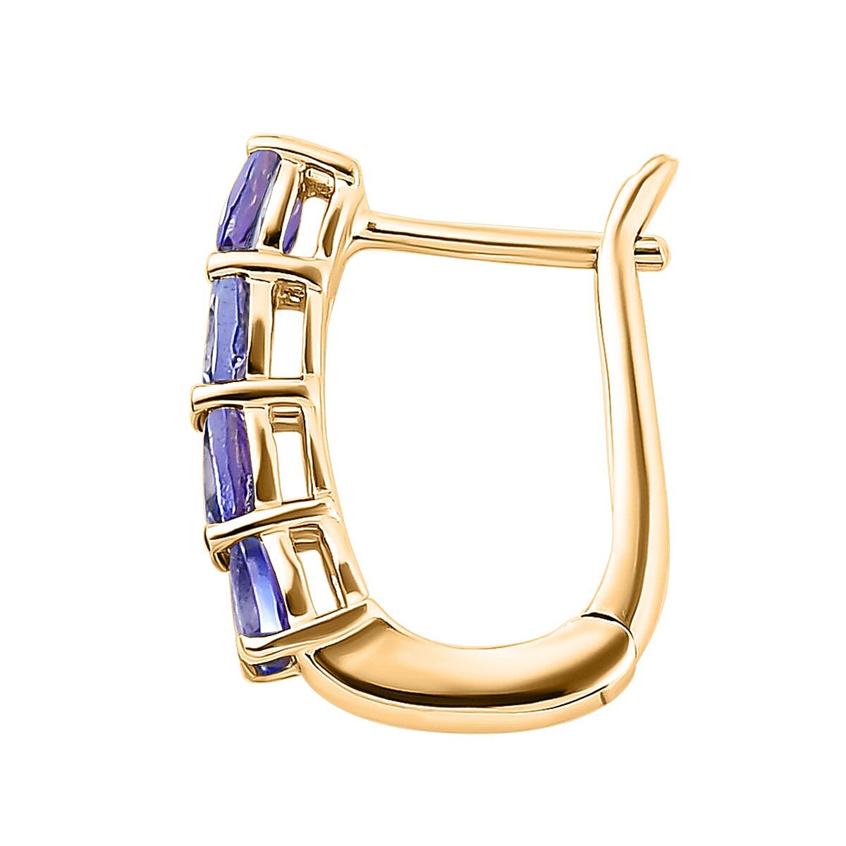 Tanzanite December Birthstone Hoop Earrings in Sterling Silver with 18K Vermeil Yellow Gold 1954688 7