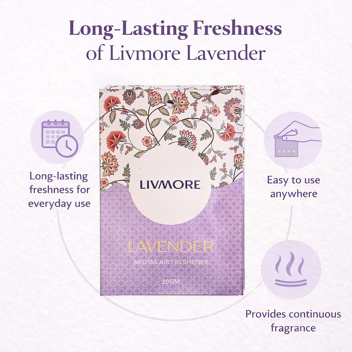 Pack of 20 LIVMORE Scented Sachets â€“ Amber &amp; Oudh + Lavender (20g Each) 221309595 5