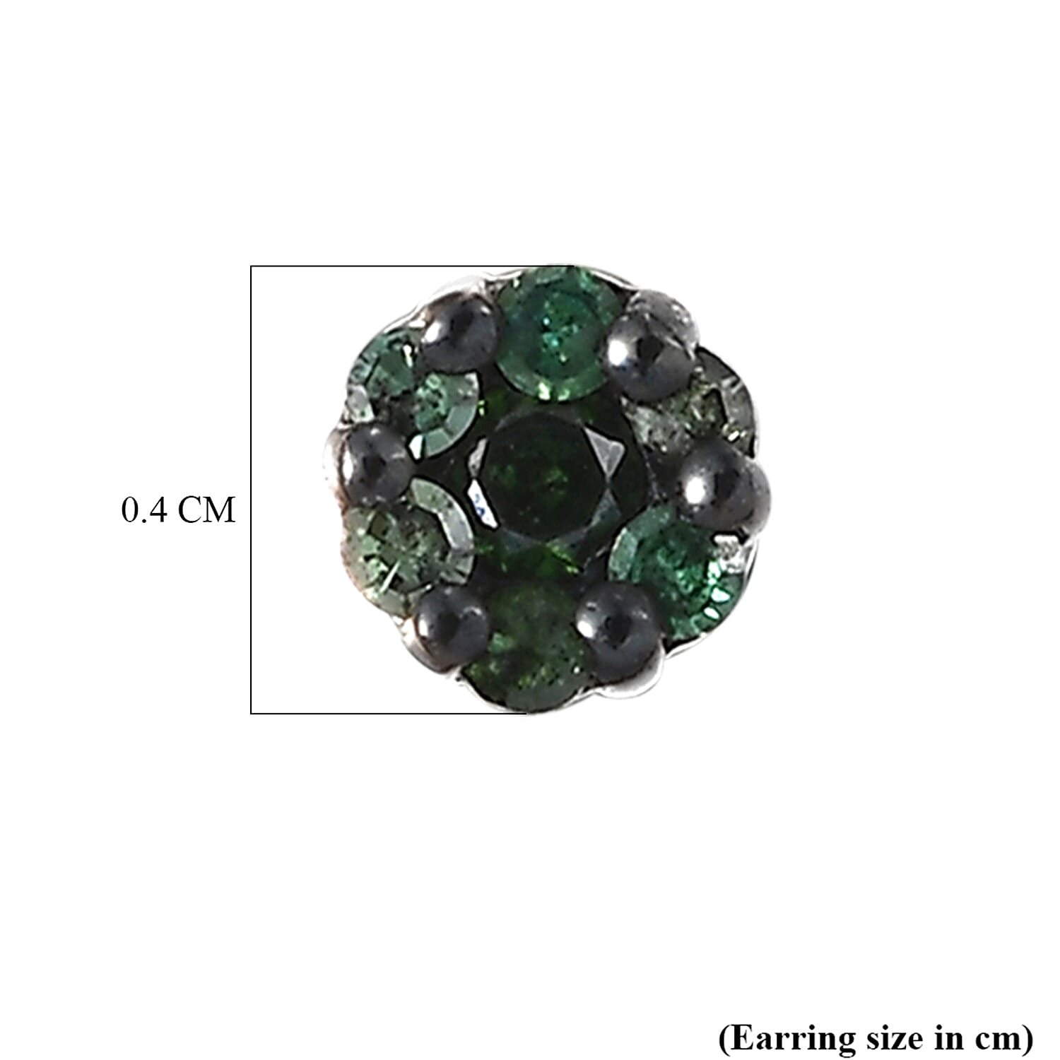 Set of 3 D'Joy Natural Diamond Cluster Earrings with Push Back in Sterling Silver (Champagne, Green &amp; Multi-Colour Diamonds) 221309611 2