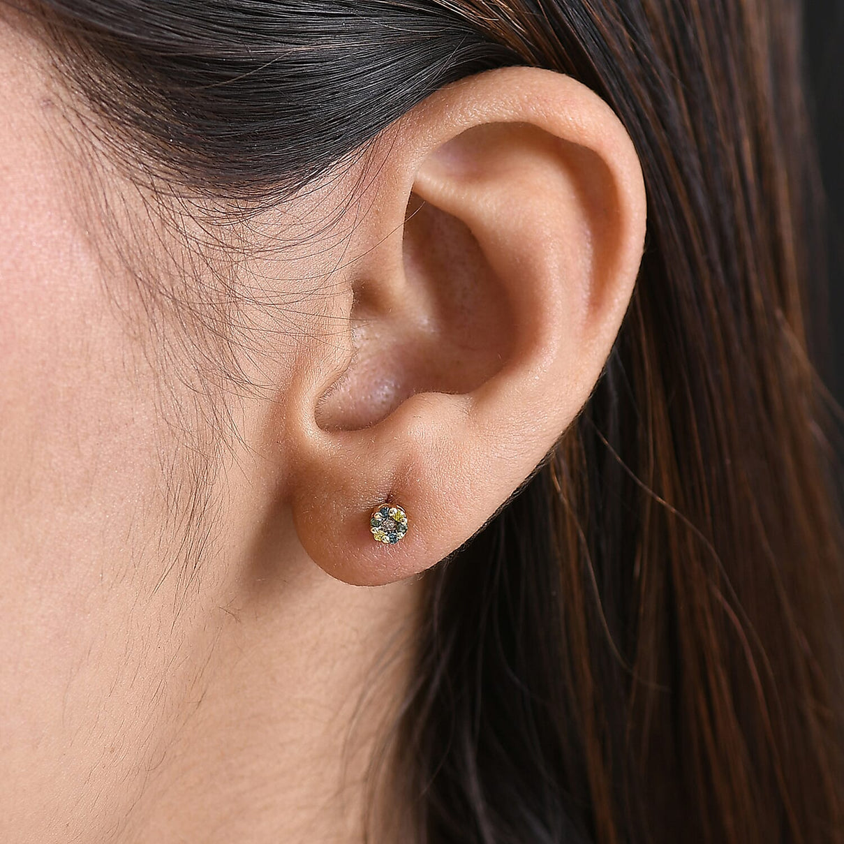 Set of 3 D'Joy Natural Diamond Cluster Earrings with Push Back in Sterling Silver (Champagne, Green &amp; Multi-Colour Diamonds) 221309611 3