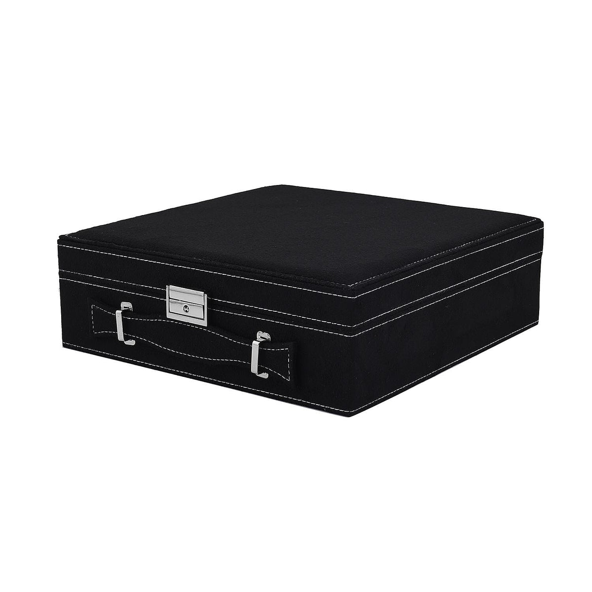 2-Tier Anti-Tarnish Protective Layer Jewellery Box Organizer (26cm) - Black V32602543 3
