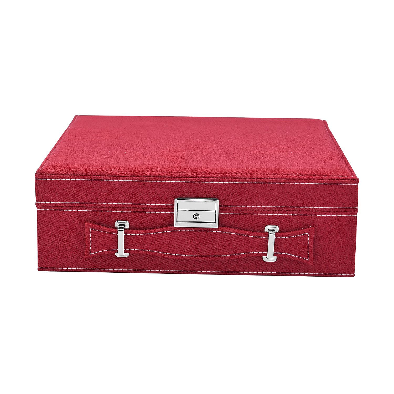 2-Tier Anti-Tarnish Protective Layer Jewellery Box Organizer (26cm) - Red 2651046 3