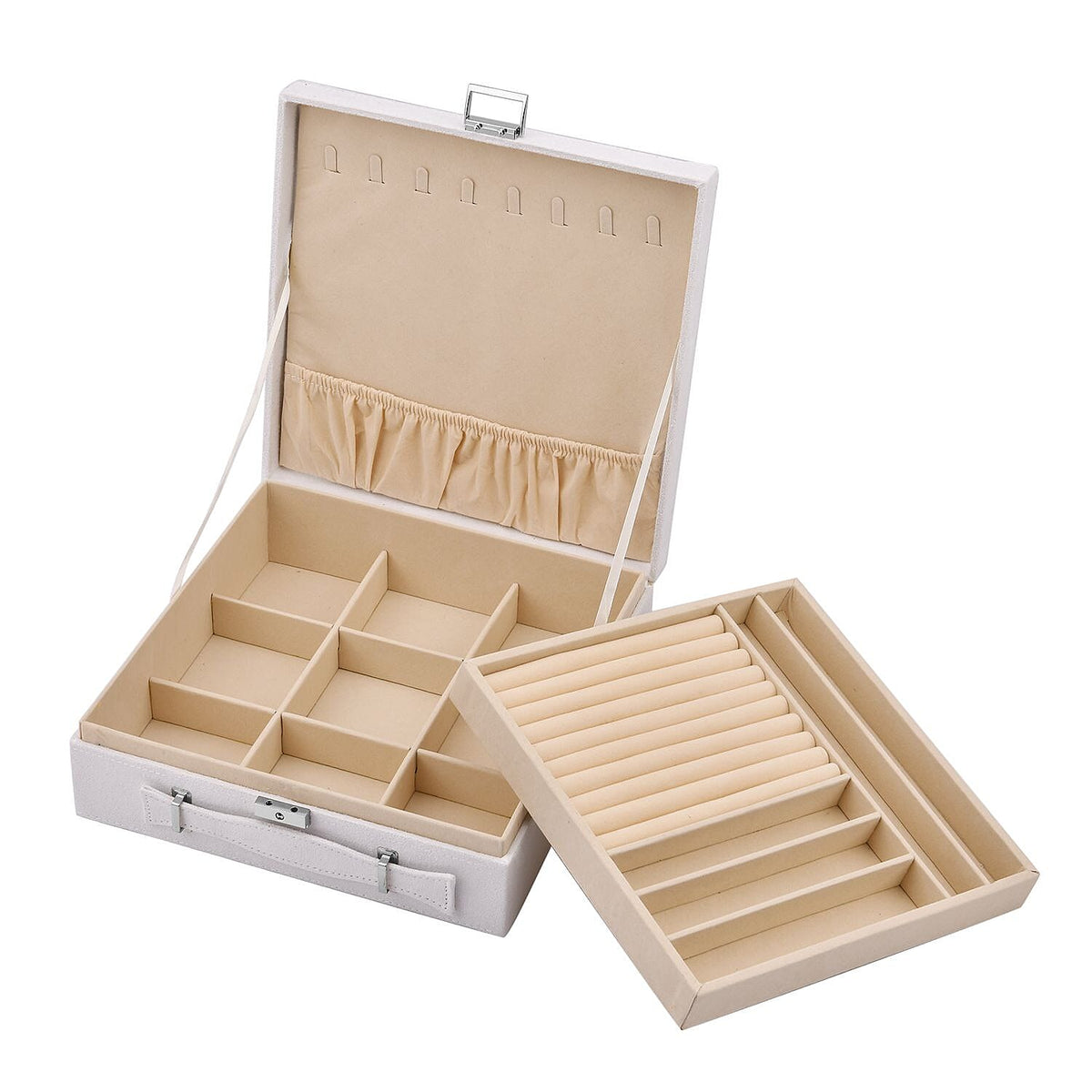 2-Tier Anti-Tarnish Protective Layer Jewellery Box Organizer (26cm) - White V32602764 0