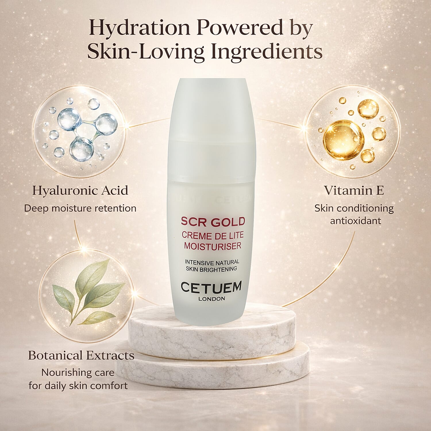Cetuem Creme De Lite Moisturise with Skin Lightening Complex, Ceramide Oil and vitamins C and E for Youthful, Glowing Skin 2984483 2