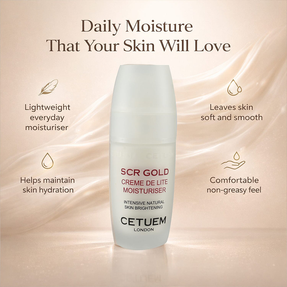Cetuem Creme De Lite Moisturise with Skin Lightening Complex, Ceramide Oil and vitamins C and E for Youthful, Glowing Skin 2984483 3