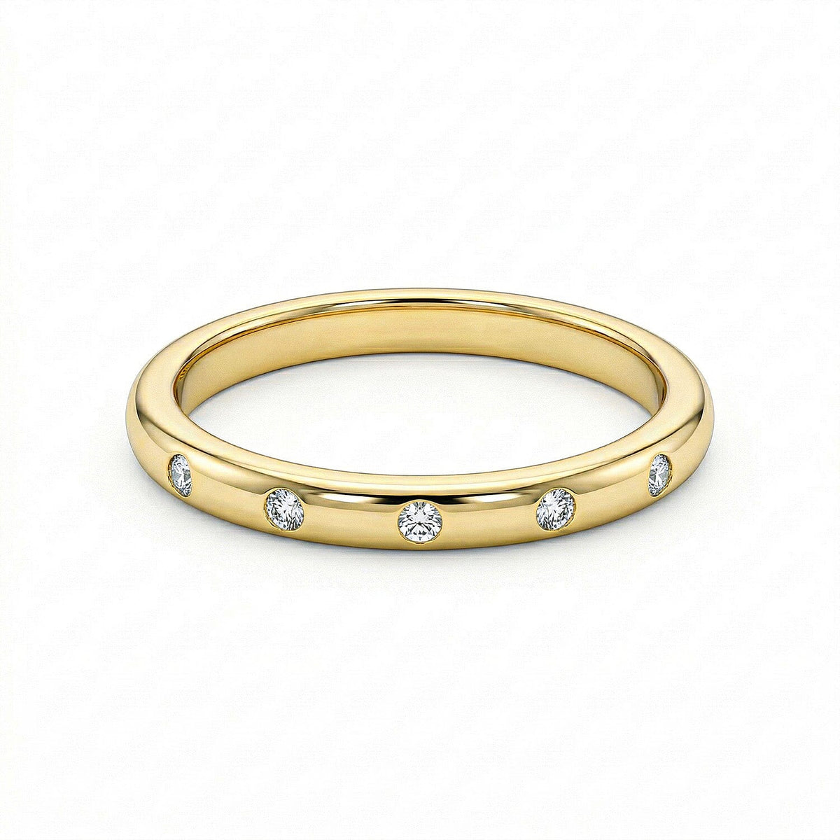 Diamond Button Wedding Band Ring in Sterling Silver with 18K Vermeil Yellow Gold 3146104 0