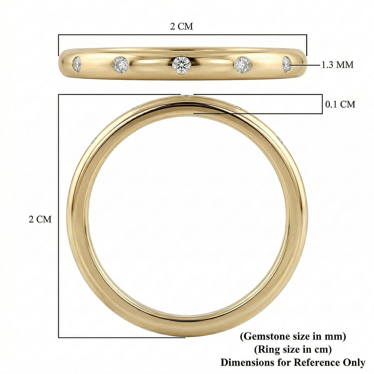 Diamond Button Wedding Band Ring in Sterling Silver with 18K Vermeil Yellow Gold 3146104 7