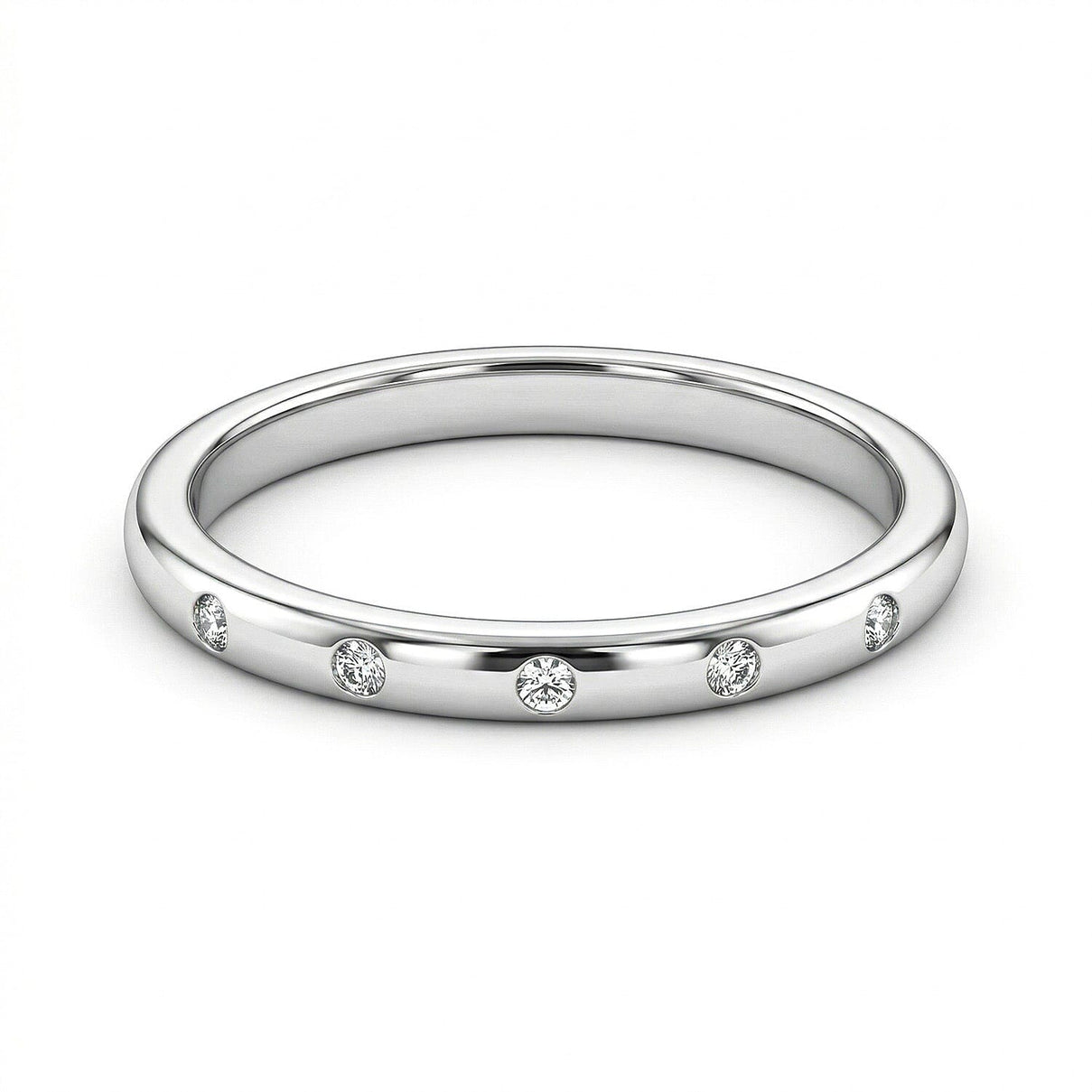 Diamond Stackable Band Ring in Platinum Overlay Sterling Silver 3146105 0