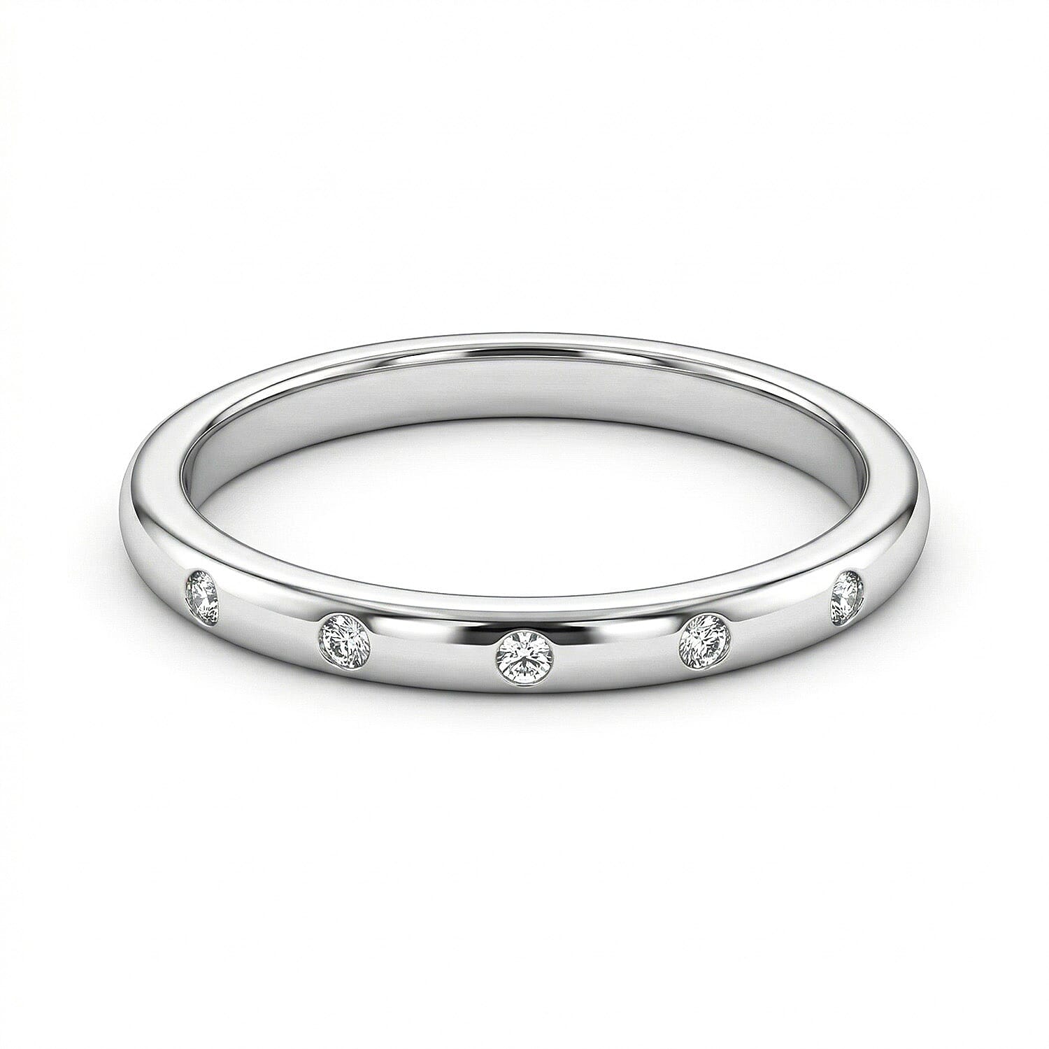 Diamond Stackable Band Ring in Platinum Overlay Sterling Silver 3146105 0